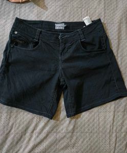 Stylish Women's Dark Wash Shorts