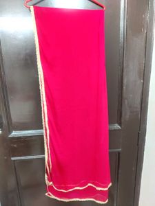 Red Dupatta with Golden Border✨