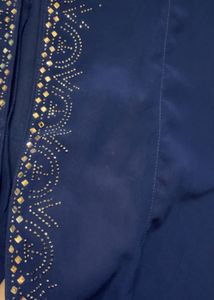 Elegant Navy Embellished Maxi Dress