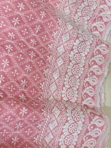 Women's Pink Colour Chickenkari Kurti🥰♥️😍