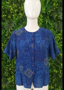 Printed Blue Top