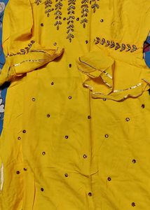 Beautiful Rayon Cotton Salwar Set For Haldi Ceremony