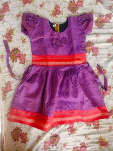 Girls Purple & Red Ethnic Dress