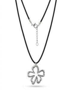 Boho Floral Pendant Cord Necklace