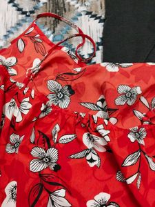 Red Floral Romper