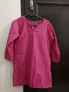Vibrant Pink Striped Kurta