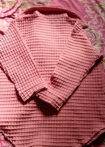 Pink Textured Collared Shirt