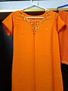 Vibrant Orange Kurta Set