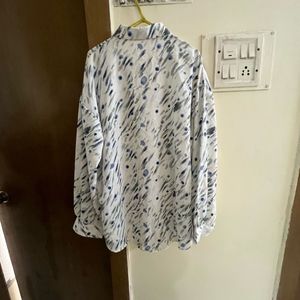 Abstract Print Oversized Shirt