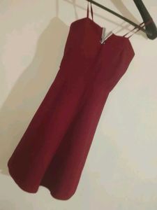 Elegant Maroon Mini Dress