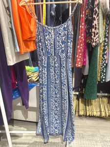 Blue Floral Maxi Dress - Bohemian Chic