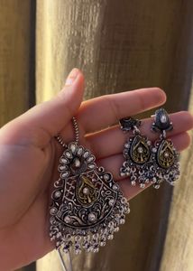 German Silver Necklace &amp; Earrings Set