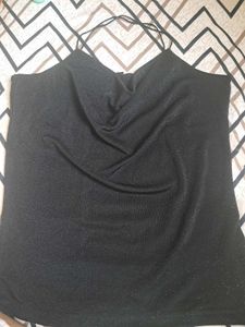 Black Sparkle Halter Neck Top