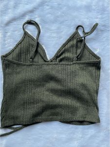 Olive Green Crop Top