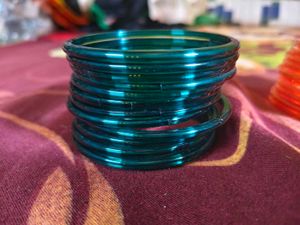 Beautiful Teal Glass Bangles