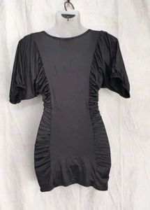 Chic Ruched Black dress
