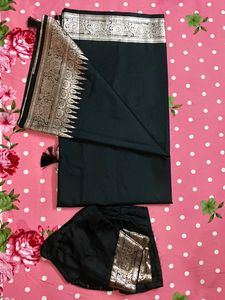 Elegant Black Banarasi Saree