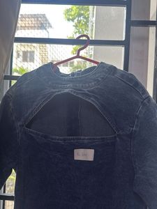 Denim Dress with Cutout