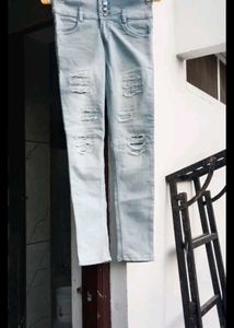 Light Blue Distressed Jeans