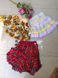 Baby Girl Skirts And Butterfly Wings Combo