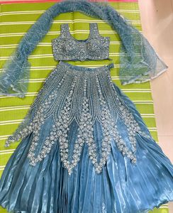 Stunning Blue Embellished Lehenga Choli