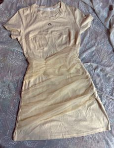 Cute Sheer Overlay Corset Dress