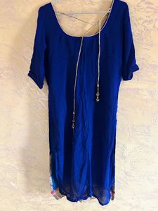 Vibrant Blue Embroidered Kurta Set