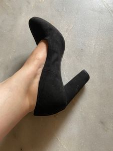 Black Suede Block Heels