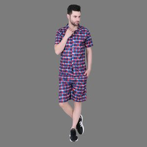 Men Check Printed Co-ord Set