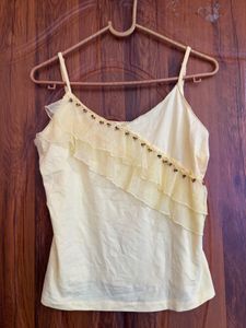 Yellow Ruffle Camisole Top