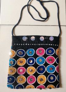 Boho Mirror Work Sling Bag