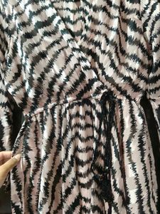 Stylish Printed Bell Sleeve Wrap Dress