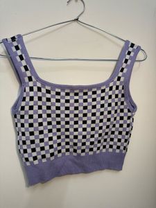 Checkered Crop Tank Top