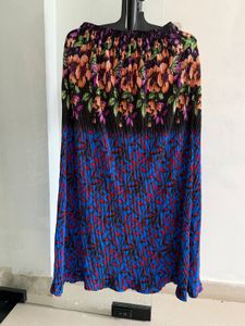 Boho Floral Pleated Maxi Skirt