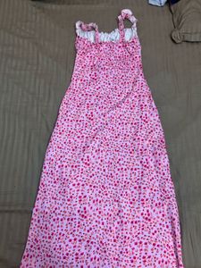 Chic Pink Floral Maxi Dress