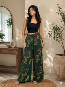 Stylish Floral Print Palazzo Pants