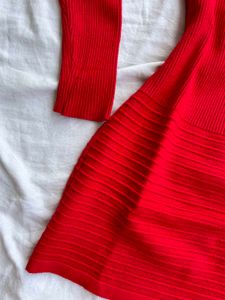 Red Knit Long Top/ Dress