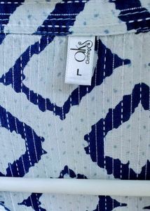 💠Blue &amp; White Shrug/Kurta in Geometric Print