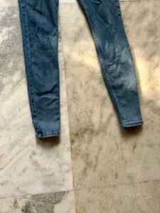 Zara Blue High Waist Denim Jeggings