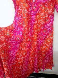 Orangish Pink Kurta For Women