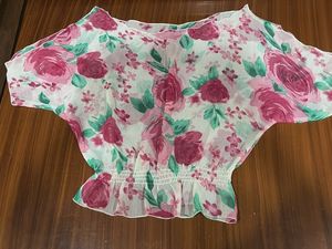 Whimsy Chiffon Floral Print Blouse