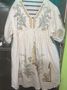 Embroidered Cream dress