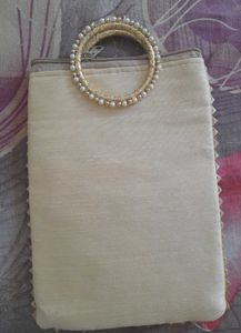 Embroidered Clutch Bag with Handle