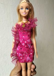 Barbie Doll with Pink Heart Dress