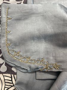 Elegant blue Kurta Set with Intricate Embroidery