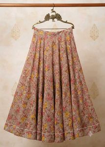 Elegant Teal Brocade Skirt