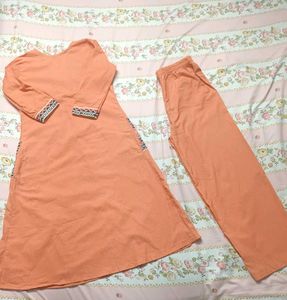 Orange Kurta Set with Pants