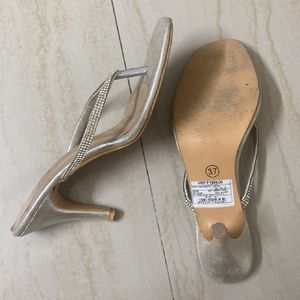 Sparkling Silver Thong Sandals
