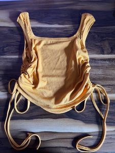 Y2k Mustard Crop Tank Top🍂
