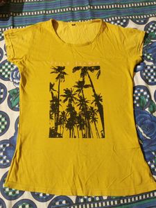 Women Mustard Yellow Colour Tshirt
